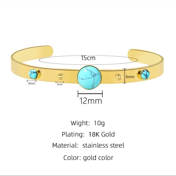 18K Gold Plated Stainless Steel Bangle - Picture 5 of 5